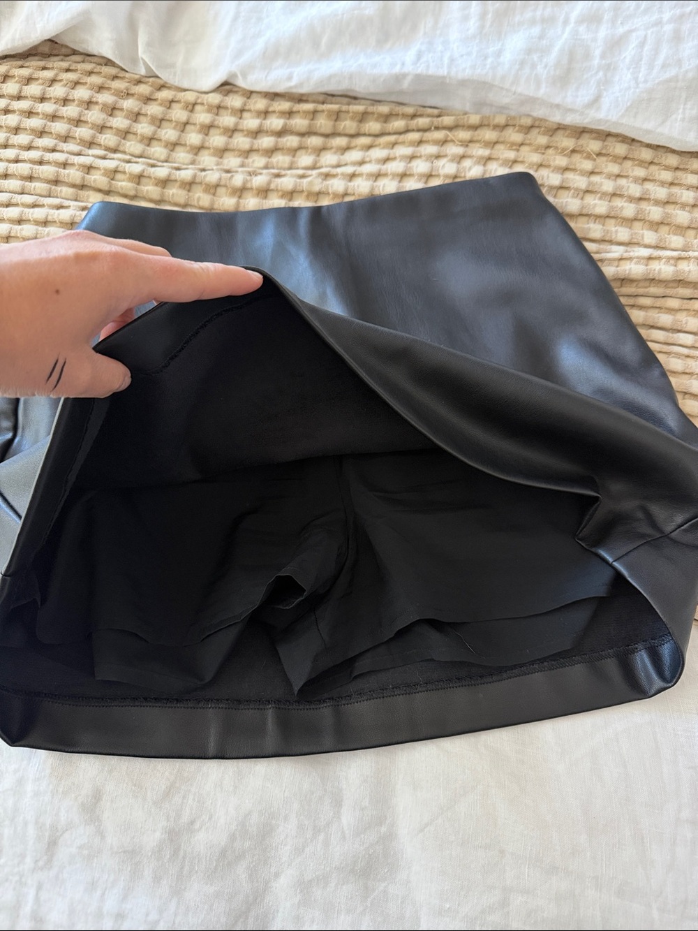 Abercrombie & Fitch Black Faux Leather Mini Skirt - Picture 2 of 4